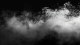 Abstract Smoke or Misty Fog on Isolated on a Black Background. Texture Overlays or Design Element 