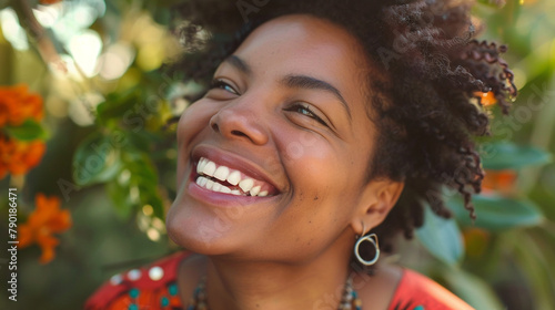 Close-up of a happy black woman smiling © Alicia