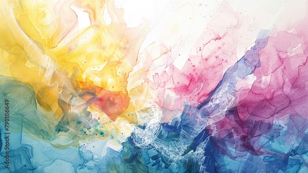 Abstract interpretation of Psalm verses in watercolor