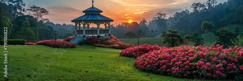 a beautiful landscape architecture in a green nature