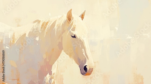 Quirky horse against a blank canvas of white