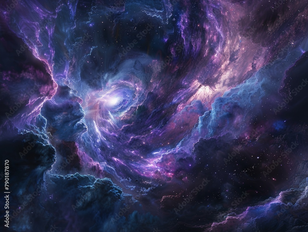 Cosmic Journey Through Swirling Galaxies and Colors - Surreal Space Art Scene