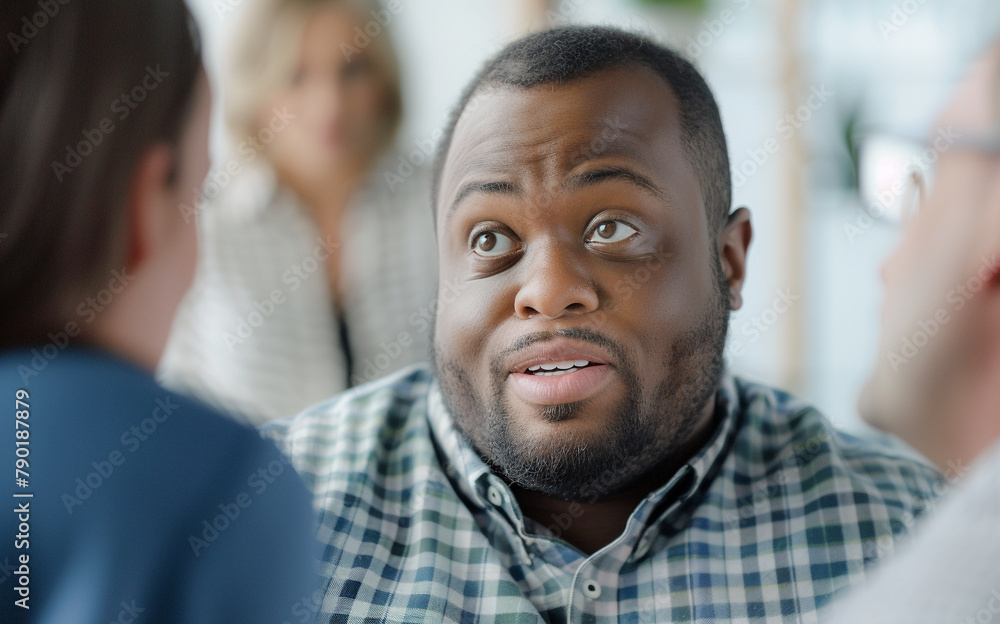 Job hiring interview with mental disability candidate for inclusive and equal rights business Job hiring interview with mental disability candidate for inclusive and equal rights business