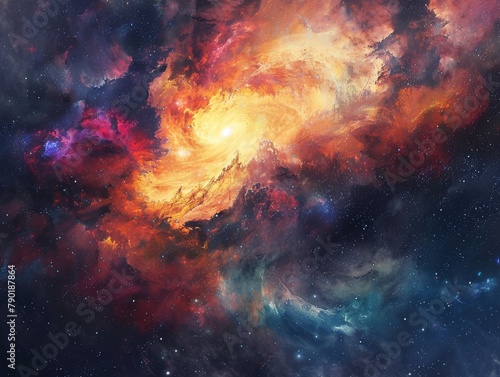 Cosmic Exploration: Journey Through Colorful Galaxies and Swirling Cosmos