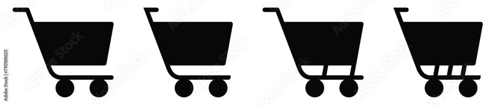 Shopping cart icon. Shopping cart vector illustration. Shopping cart icon. Shopping cart vector illustration.