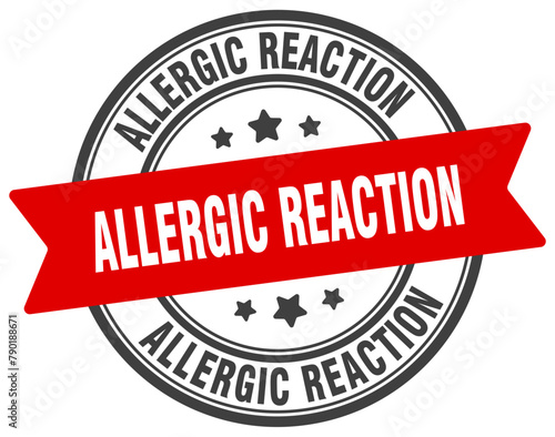 allergic reaction stamp. allergic reaction label on transparent background. round sign