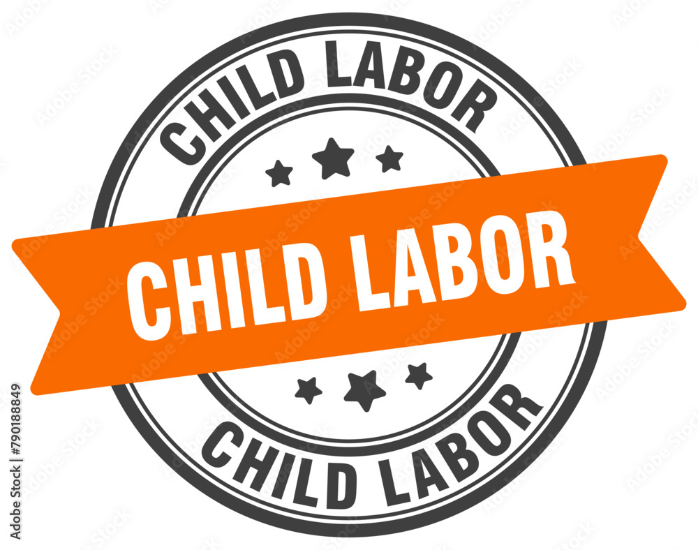 child labor stamp. child labor label on transparent background. round sign
