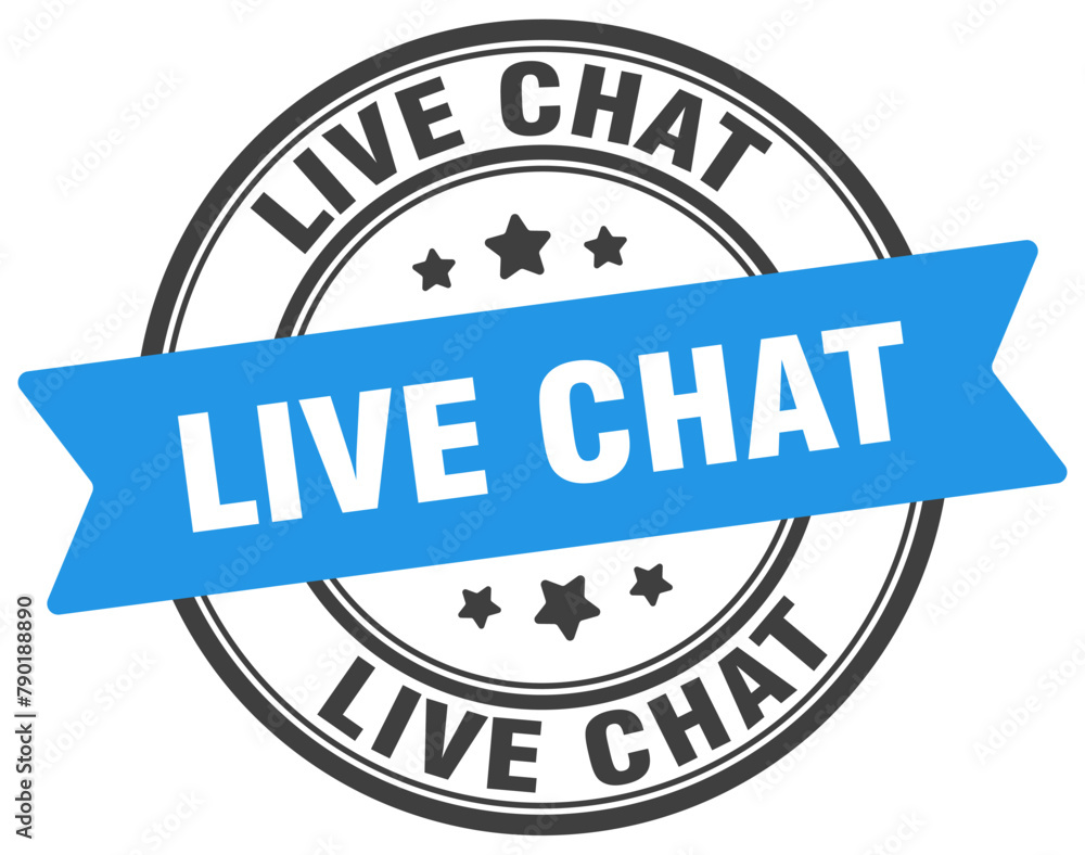 live chat stamp. live chat label on transparent background. round sign live chat stamp. live chat label on transparent background. round sign