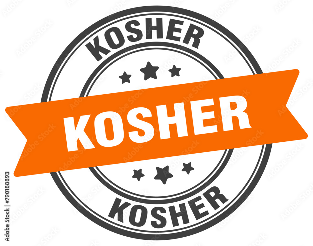 Fototapeta premium kosher stamp. kosher label on transparent background. round sign