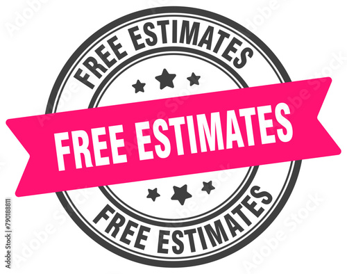 free estimates stamp. free estimates label on transparent background. round sign