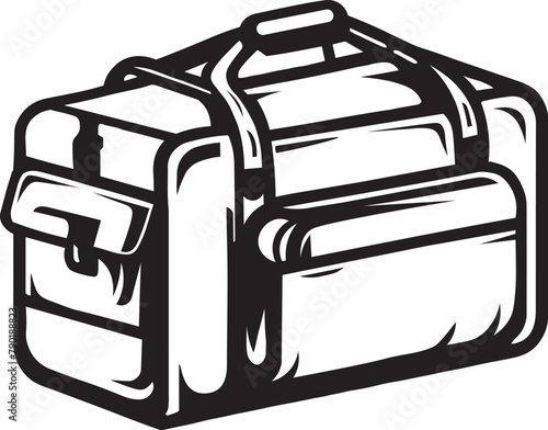 Duffle Bag silhouette style vector illustration