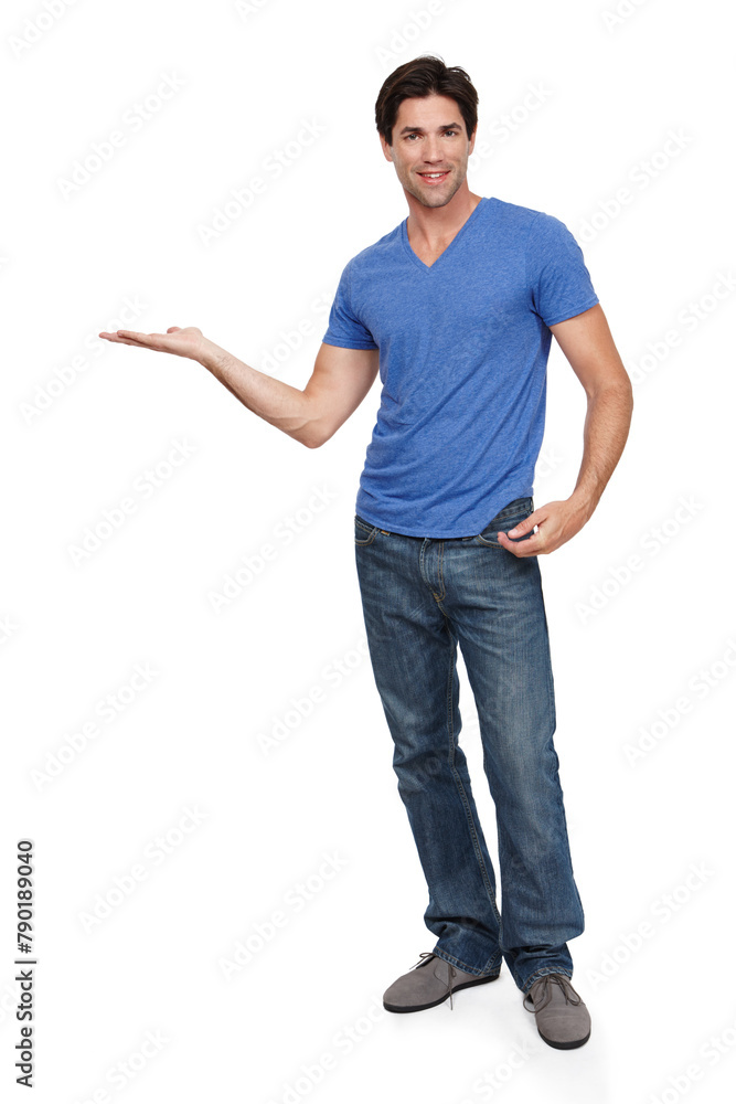 Man, advertising and mockup in portrait with information or announcement, news and menu isolated on white background. Marketing, promotion or direction with notice, sign and coming soon in studio Man, advertising and mockup in portrait with information or announcement, news and menu isolated on white background. Marketing, promotion or direction with notice, sign and coming soon in studio