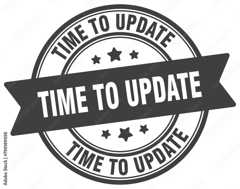 time to update stamp. time to update label on transparent background. round sign time to update stamp. time to update label on transparent background. round sign