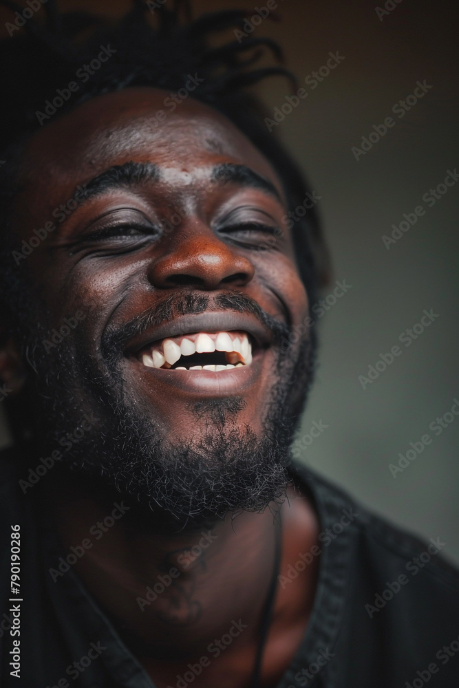 Close-up of a happy black man smiling Close-up of a happy black man smiling