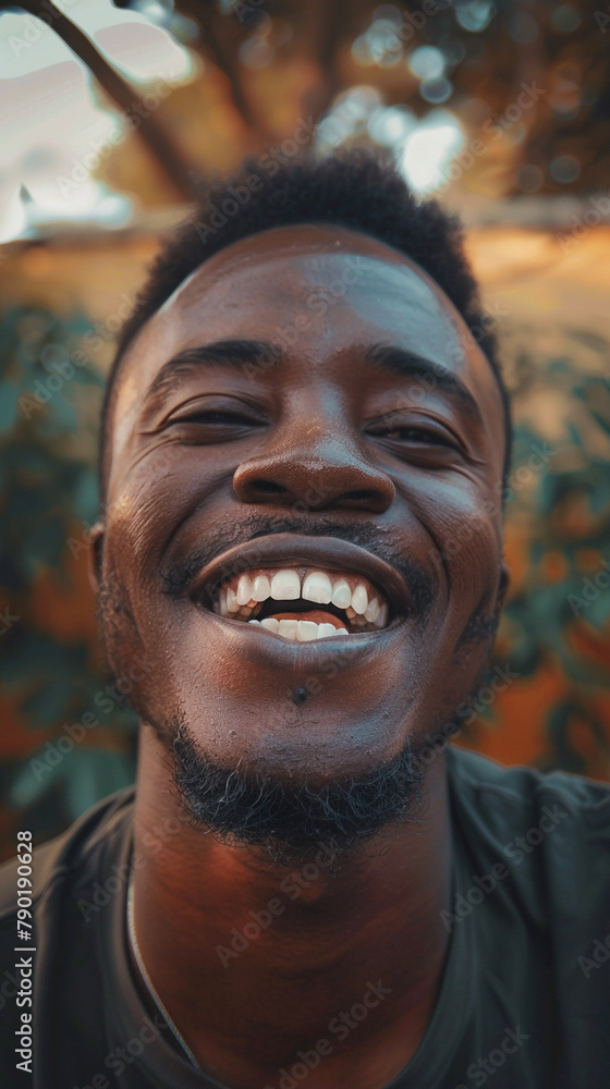 Close-up of a happy black man smiling Close-up of a happy black man smiling