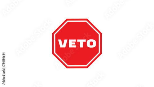veto sign red isolated silhouette