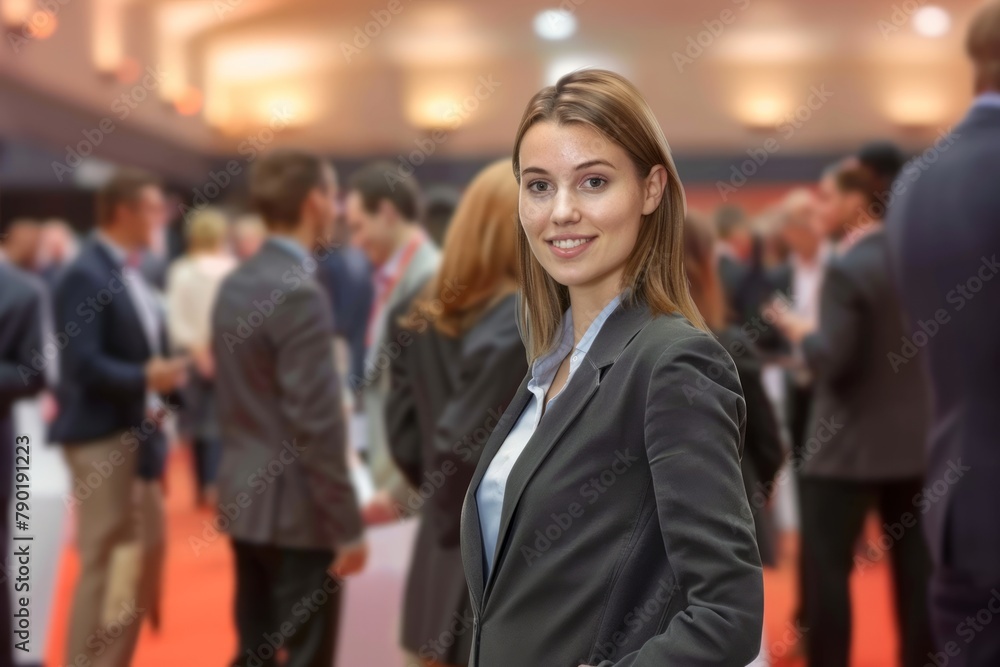 Australian woman networking at event