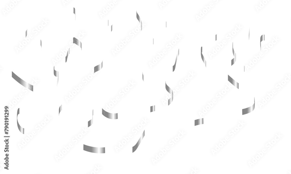 Silver shiny glitter sparkle confetti falling down on transparent background. Vector illustration. Silver shiny glitter sparkle confetti falling down on transparent background. Vector illustration.