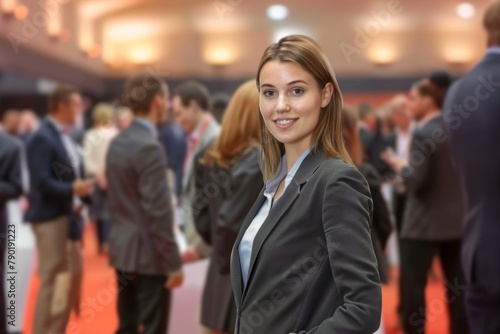 Australian woman networking at event