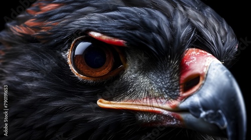 Eagle, close up shot with black background. AI Generated
