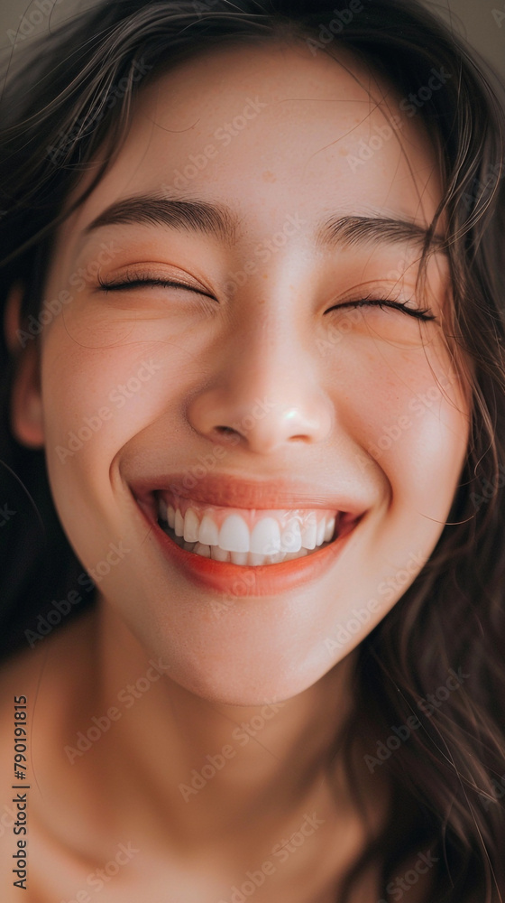 Close-up of a happy Asian woman smiling Close-up of a happy Asian woman smiling