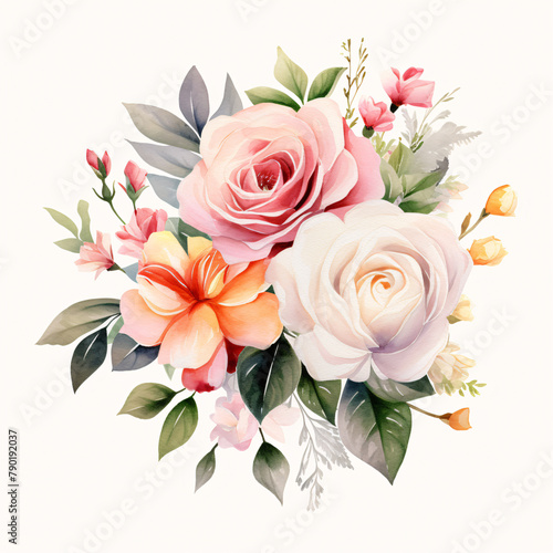 spring flower bouquet watercolor clip art  © HideAwayDigitalTH