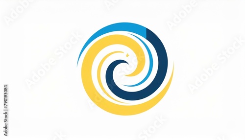 dessin en ia d'une spirale bleu et jaune