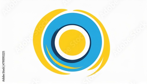 logo rond bleu et jaune en dessin ia