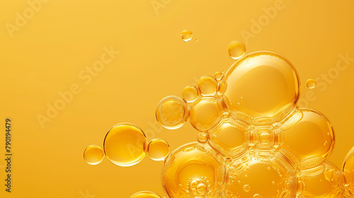 oil bubbles on a yellow background,