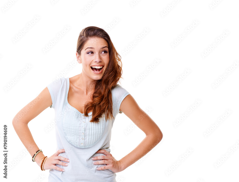 Woman, mockup space and studio for deal, excited and promo or discount on white background. Female person, marketing and wow for retail sale or news, info and advertising or happy for announcement Woman, mockup space and studio for deal, excited and promo or discount on white background. Female person, marketing and wow for retail sale or news, info and advertising or happy for announcement