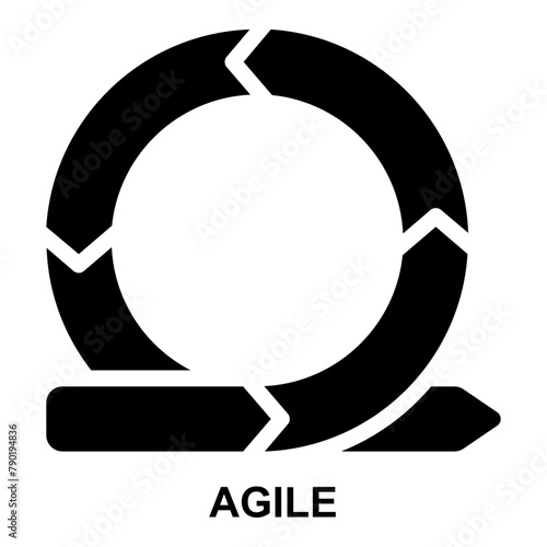 agile, development, methodology, life cycle, iterative, project management expanded solid or glyph style
