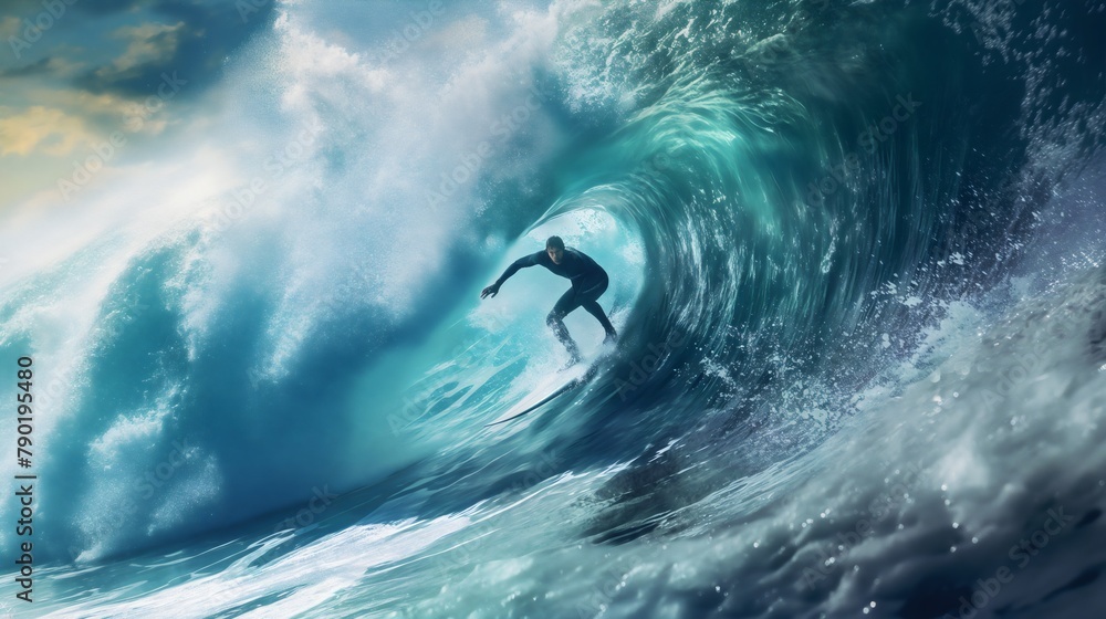 Riding the Crest: A Surfer's Symphony Riding the Crest: A Surfer's Symphony