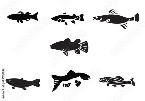 Minimal style Bowfin icon illustration design
