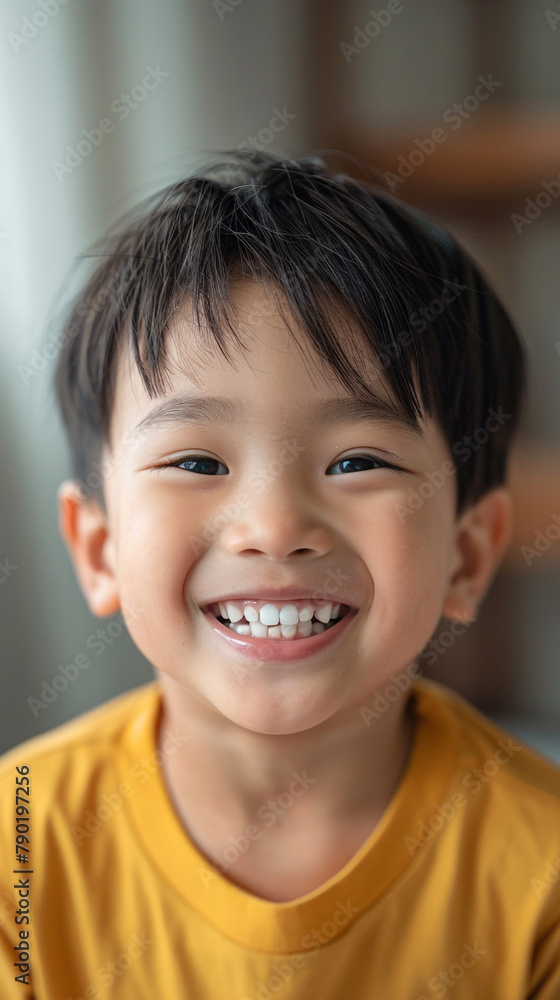 Close-up of a happy little Asian boy smiling Close-up of a happy little Asian boy smiling