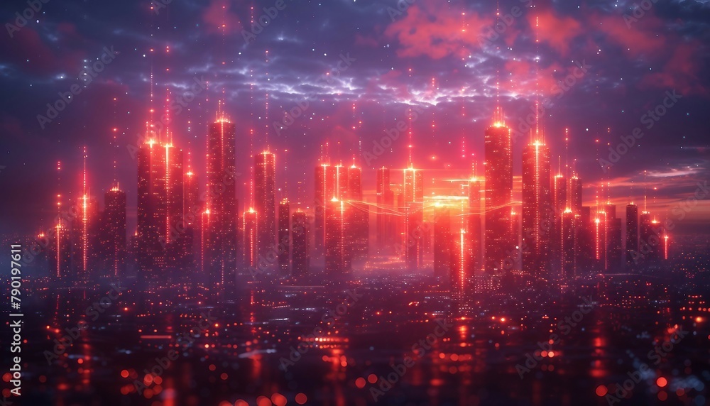 Fototapeta premium Document Citadel: Fortified by AI Management, digital fortress guarded by AI sentinels, 