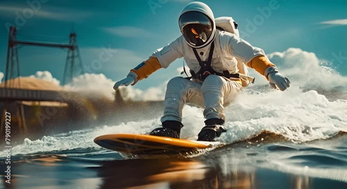 Wake skating astronaut photo
