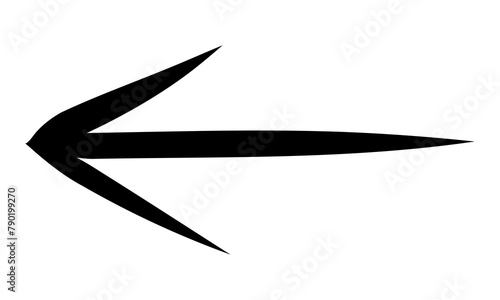 Arrow marker isolated on transparent background. Hand drawn arrow png file