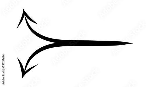 Arrow marker isolated on transparent background. Hand drawn arrow png file