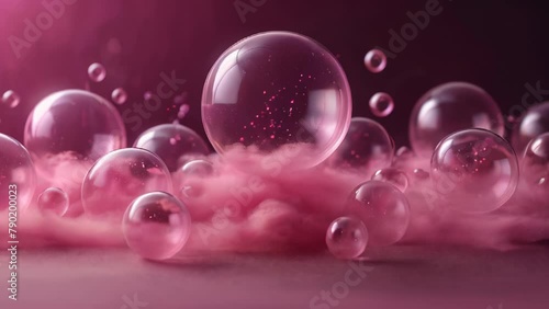 Wallpaper Mural Abstract background with pink spheres Torontodigital.ca