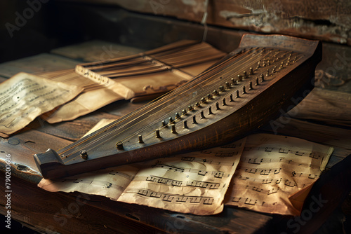 The Psaltery: Echoes of the Ancient Melodies - A Still Life Composition From a Bygone Era photo