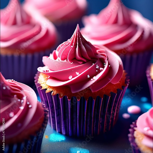 The colorful splendor of mini cupcakes: macro photography photo