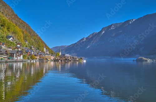 Halstatt , an alpine village on the lake