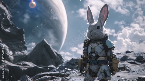 Astronaut rabbit in space s...