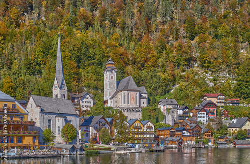 Halstatt , an alpine village on the lake