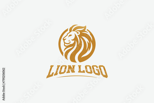 lion head minimal logo gold gradient vector with premium luxury look that shows power and strenght