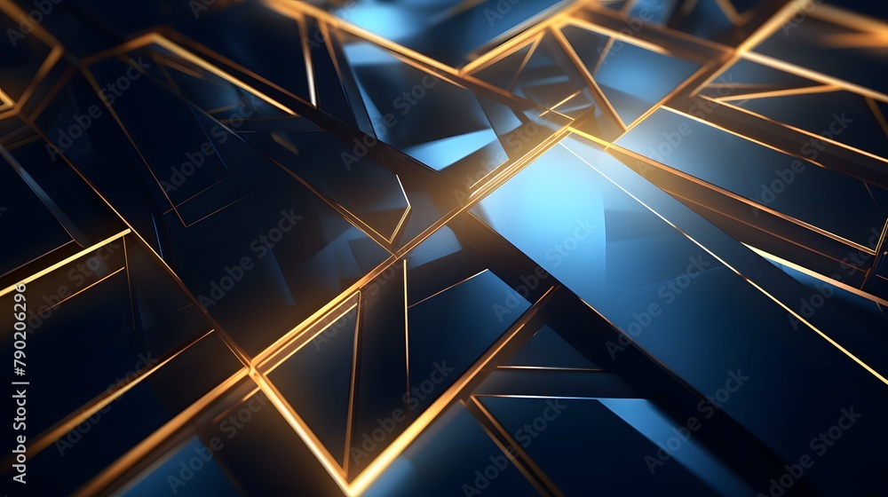 3d rendering of gold and blue abstract geometric background. Scene for advertising, technology, showcase, banner, game, sport, cosmetic, business, metaverse. Sci-Fi Illustration. Product display 3d rendering of gold and blue abstract geometric background. Scene for advertising, technology, showcase, banner, game, sport, cosmetic, business, metaverse. Sci-Fi Illustration. Product display