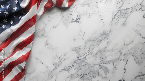Elegant American Flag on Marble Surface