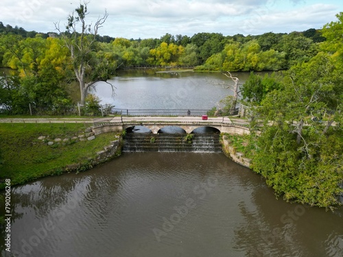 Ripley Castle, estate, bridge, panorama