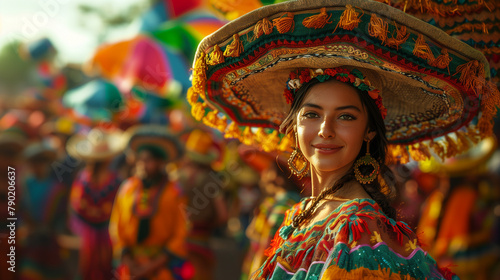 Woman in traditional Mexican attire. photo