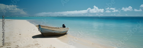 Escape to Paradise: A Boat on Sandy Beach in Aitutaki Island, Cook Islands. Perfect for Tropical Vacation, Nature Lovers and Beach Goers